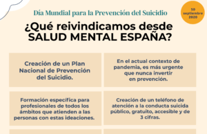 Afempes y Salud Mental España urge un Plan Nacional de Prevención del Suicidio ante la mayor vulnerabilidad de la salud mental de la población debido a la pandemia
