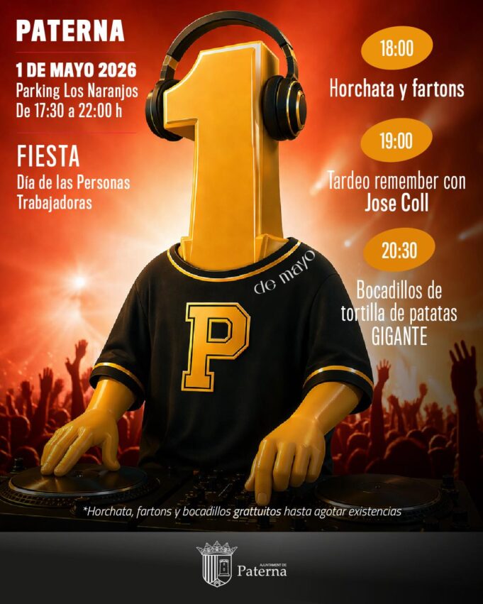 Paterna celebrará el 1 de Mayo con tortilla gigante y tardeo remember en Los Naranjos