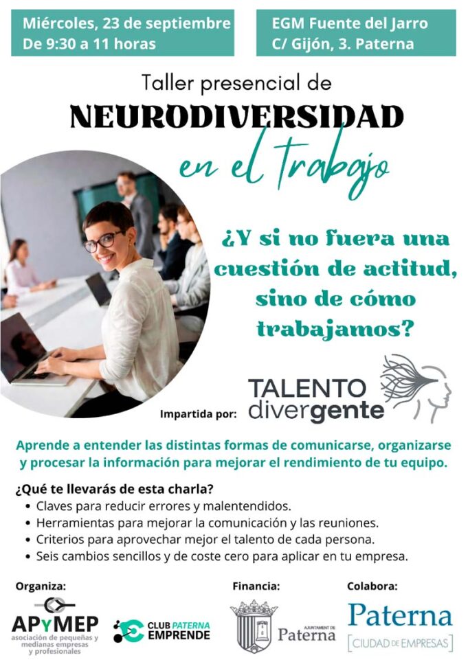 APYMEP organiza en Paterna un taller sobre neurodiversidad en el entorno laboral